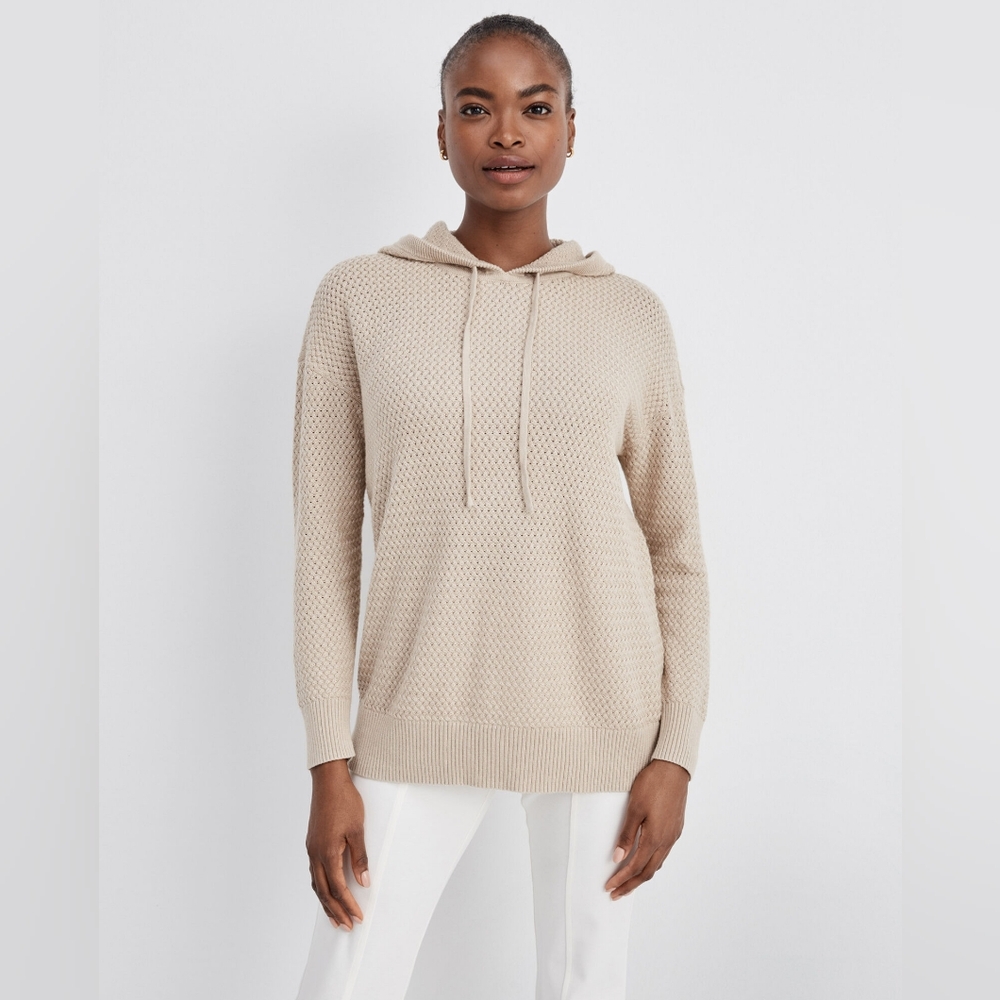 Heaven Well Within Cotton Cashmere Basketweave Hoodie Medium  138